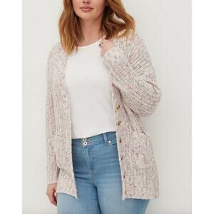 Torrid Button Front Cozy Cardigan Sweater NWT Women's Sz 2 (2X) Multicolor